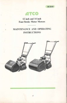Atco 12" and 14" Maintenance and Operating Instructions